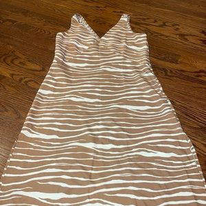 A New Day Zebra Print Brown Slip Dress